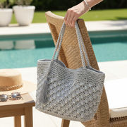 定番 人気商品【COOCO クーコ】メタリック柄編み トートバッグ　人気商品