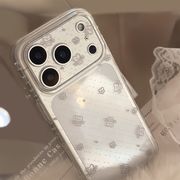 ミルクテディベア iPhone 17ProMax クリア水玉柄 シンプル柔らかケース