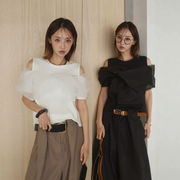新作・レディース服・半袖・韓国風・Tシャツ・トップス     2色