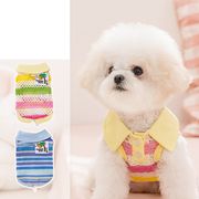 通気性 犬服 ペット シャツ 小型犬 猫服 調節可能 夏用 普段使い2色