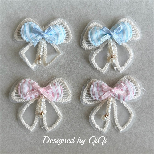 新入荷 蝶結び デコパーツ 生地 パッチ 刺繍アップリケDIY ヘアアクセサリーバッグ装飾 貼り付けパーツ