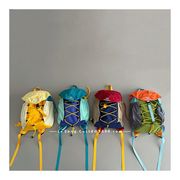 子供用 キッズ アウトドア 登山リュック 軽量 カラー切り替えダブルショルダーバッグ
