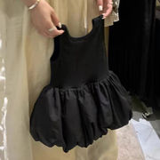 2026夏※女の子 バックオープンノースリーブワンピース バルーンプリンセスドレス