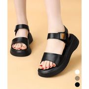 【日本倉庫即納】 厚底 ベルクロサンダル 美脚 韓国風夏靴