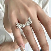 天使の羽 リング 甘辛 お洒落 個性的 綺麗め 上品 フリーサイズ 指輪 映え レディース