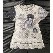 トップス Tシャツ 半袖 ブラウス  フリル  スリム