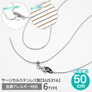 【約50cm】 シルバー 6種 サージカルステンレス製 ネックレスチェーン 着せ替え スライドボール
