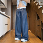 夏物 リラックス チェック柄 カジュアル パンツ メンズ アメカジ ゆったり ストレート 着回し