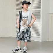 2026新作 夏 男児 カートゥーン タンクトップ ショーツ 2点セット