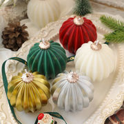 クリスマス プリーツ ボール アロマキャンドル インテリア 雰囲気 飾り 上品 贈り物 キャンドル