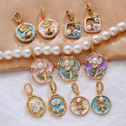 薔薇 アクセサリーパーツ ハンドメイド デコパーツ DIY パール ローズ 金属チャーム 花 フラワーチャーム