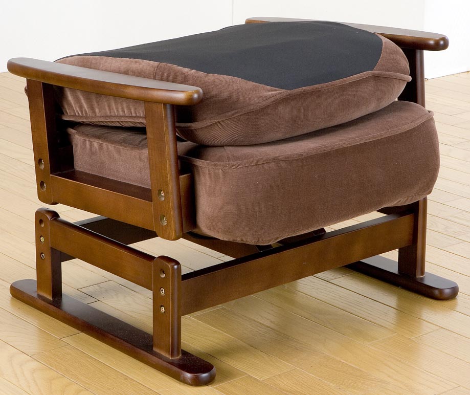 リクライニング木肘高座椅子（フットレスト付） 高座椅子 チェア（1265）