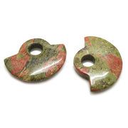 天然石 パワーストーン 卸売/強いヒーリングパワー《ユナカイト 扇形モチーフパーツ》