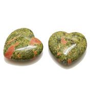 天然石 パワーストーン 卸売/強いヒーリングパワー《ユナカイト ハートモチーフパーツ》