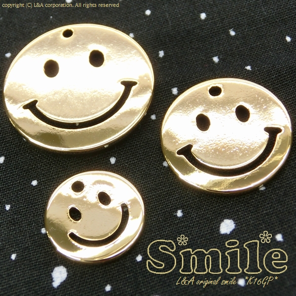 ★L&A Original Parts★K16GP★Gold color★ニコちゃんチャーム♪165 “Gold Smile”