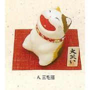 【ご紹介します！信頼の日本製！ほっこりかわいい！ちぎり和紙！大笑い猫(3種)】A.三毛猫