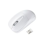 静音ワイヤレス光学式マウス 2.4GHz USBコネクタ(Aタイプ) 中型サイズ ホワイト