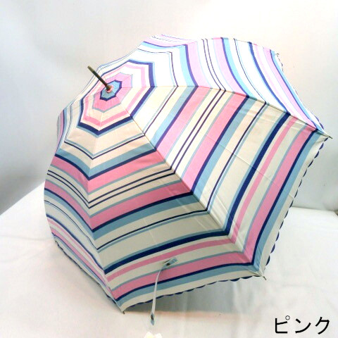 【晴雨兼用】【長傘】UVカット率99％！マルチボーダー柄大寸晴雨兼用ジャンプ傘
