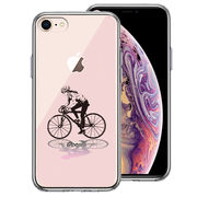 iPhone7 iPhone8 兼用 側面ソフト 背面ハード ハイブリッド クリア ケース スポーツサイクリング 女子1