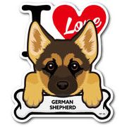 PET-033/GERMAN SHEPHERD/ジャーマン・シェパード/DOG STICKER ドッグステッカー 車 犬 イラスト アイラブ