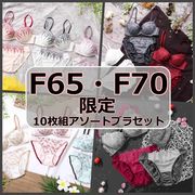 【アウトレット】"F65/F70"サイズ限定ブラ＆ショーツ　アソート10組セット【超特価!!】