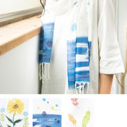 ｜特価｜ストール ハンドペイント[スカーフ ショール 花柄 フラワー 春夏 インド 薄手sale]