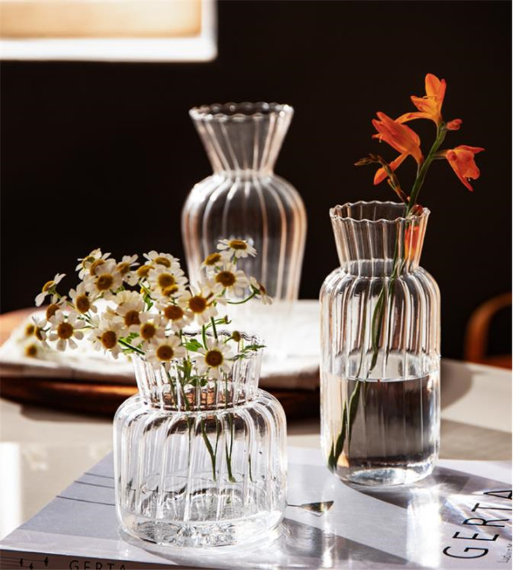 新作 ガラス 小さな花瓶 透明な INSスタイル 装飾