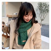 韓国ファッション 2021 原宿風 ニット スカーフ 冬 気質 女の子 学生 ピュアカラー 暖かい トレンド