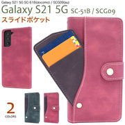 スマホケース 手帳型 Galaxy S21 5G SC-51B/SCG09用スライドカードポケット手帳型ケース