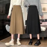 春秋冬新作 ロングスカート ファッション Aラインスカート 合わせやすい  ハーフ丈スカート