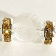 パーツ　ロンデル（SVシトリン/平型）　 6mm　100個　ビーズ　副資材　アクセサリーパーツ