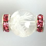 パーツ　ロンデル（SVフューシャピンク/平型）　 6mm　100個　ビーズ　副資材　アクセサリーパーツ