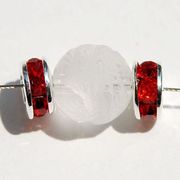 パーツ　ロンデル（SVレッド/平型）　 6mm　100個　ビーズ　副資材　アクセサリーパーツ