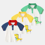 2022年の新しい春と夏の子供服のトップス、男の子の半袖Tシャツ、半袖のシャツ