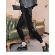 コーデを格上げ 韓国ファッション ロングパンツ ピュアカラー ベルベット テーパードパンツ