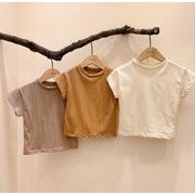 キッズ服　綿シンプルTシャツ　1-6歳男の子女の子　韓国ファッション半袖シャツ