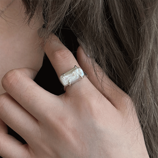 【大人風】金アレ対応素材　S925コーティング   リング   指輪　天然石