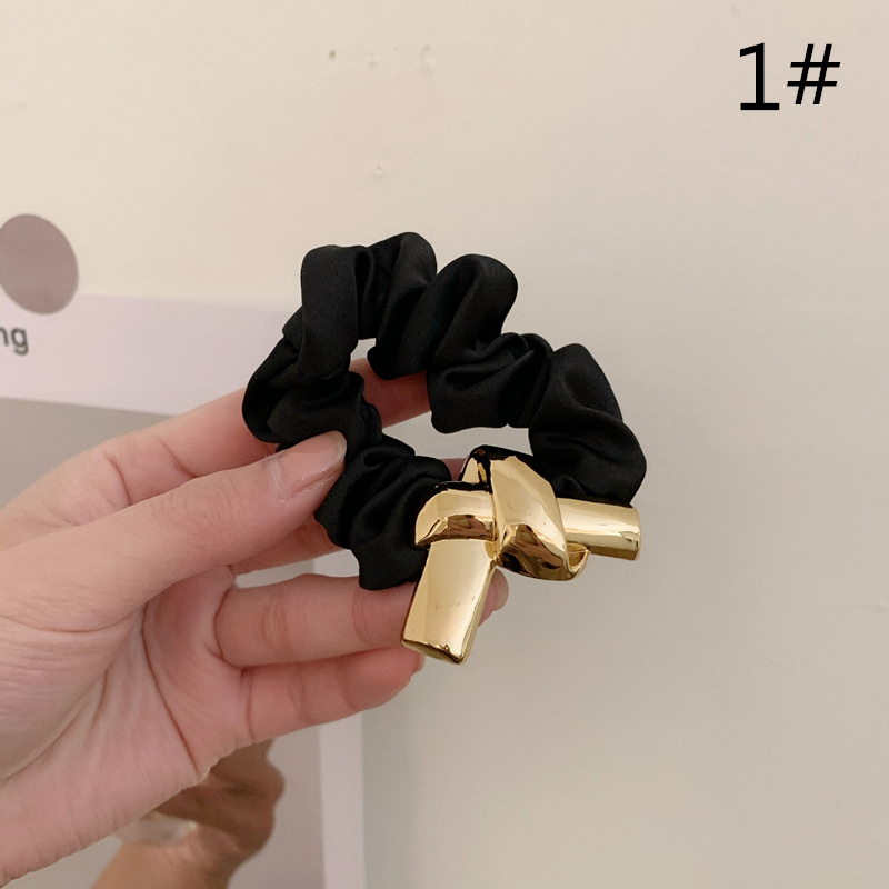【即日発送可能】メタル ヘアゴム シュシュ ヘアアクセサリー 大人っぽい 髪飾り ナチュラル カジュアル