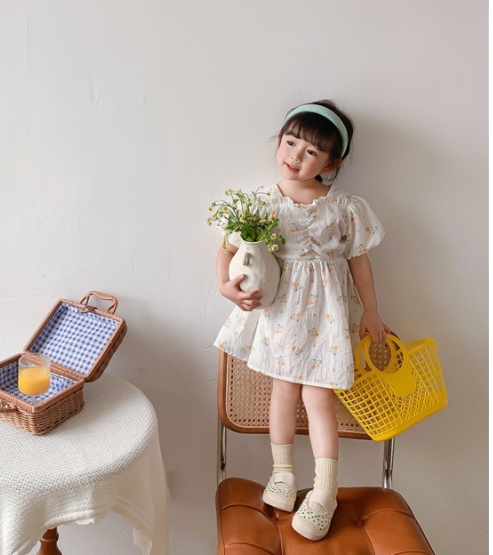 2022春夏 韓国風子供服  ベビー服  半袖  ワンピース 女の子 ベビー カバーオール オール 花柄 2色