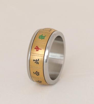 中国ファッション 指輪 飾り カップル 個性 回転可能 マージャン 麻雀 レトロ