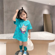 子供の半袖Tシャツドレス 夏服 ガールズドレス 韓国の子供服
