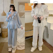 【2022年新作】パジャマ　レディース　寝服　ｖネック　セットアップ　室内着　コットン製　2色展開