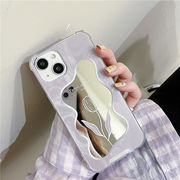 大理石 鏡面 きれいな パープル チューリップ 携帯 ケース iPhone13 iPhone12 iphon e11 iPhoneXR