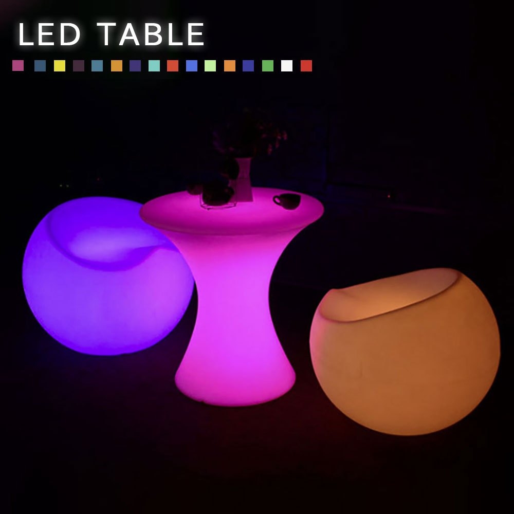 【在庫限り】 テーブル 椅子 合計3個セット 丸型 16色 LED チェア セット テーブルセ
