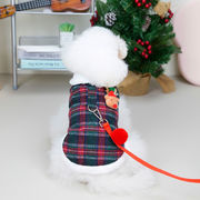 秋冬新作　小型犬服　リード付き　ペット用品　犬服　可愛い　ペット服　ワクリスマス