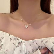 韓国の弓ネックレスダイヤモンドネックレス女性の夏の新しい鎖骨チェーン