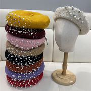 帽子　ベレー帽　パール　ストーン　レディース　ファッション　韓国風　オシャレ