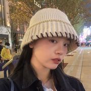 帽子　編みバケットハット　デザイン　レディース　ファッション　韓国風　秋冬　7色