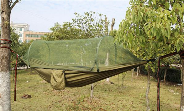 ハンモック 蚊帳付き 虫対策 パラシュート 通気 折畳み ハイキング ビーチ 持ち運び