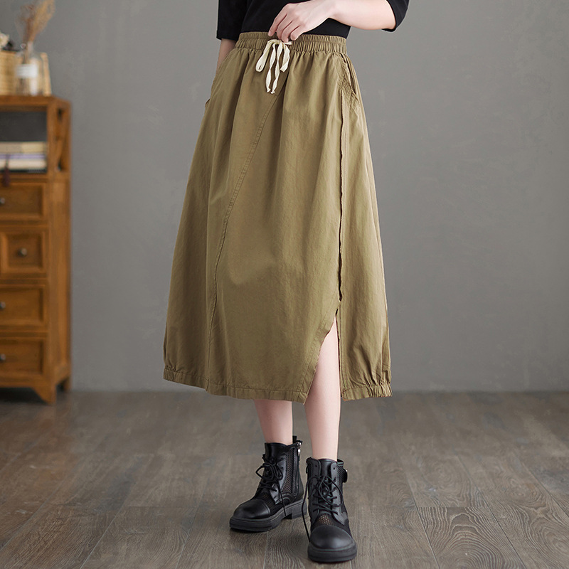 初回送料無料レディースサマーコットンリネンスカートAラインスカート人気商品ファッション